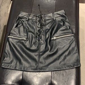 Black pleather skirt